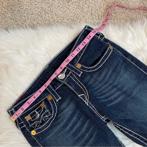 True Religion Joey Big T Dark Wash Flared Boot Cut Jeans - Picture 12 of 16